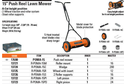  TRUPER POMA-15 15 Push Reel Lawn Mower : Tools & Home  Improvement